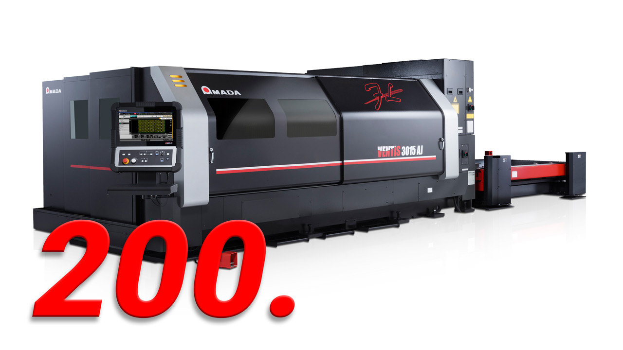 200TH AMADA VENTIS-AJ 4KW FIBRE LASER SOLD IN EUROPE AND RELEASE OF THE 6KW VERSION